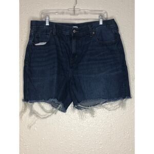 Old Navy Cut Off Shorts size 14 Denim Blue, raw hem, distressed